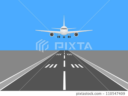 飛機降落在機場跑道上 飛機降落在機場跑道上 110547409
