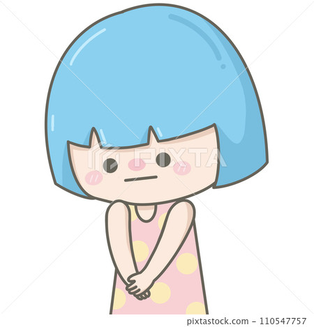 Cute pastel girl feeling guilty and shy Cute pastel girl feeling guilty and shy 110547757