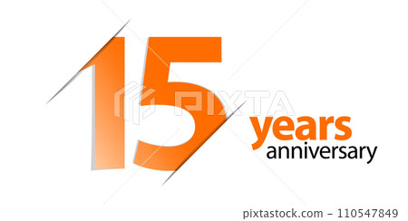 15 years anniversary vector icon, logo. Graphic design element with number 110547849