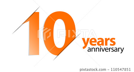 10 years anniversary vector icon, logo. Graphic design element with number 10 years anniversary vector icon, logo. Graphic design element with number 110547851