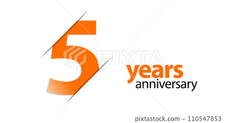 5 years anniversary vector icon, logo. Graphic design element with number 5 years anniversary vector icon, logo. Graphic design element with number 110547853