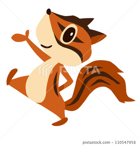 手繪可愛花栗鼠人物12(行走介紹姿勢) 手繪可愛花栗鼠人物12(行走介紹姿勢) 110547958