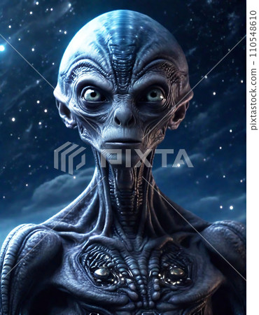 Alien with a creepy expression (AI generated image) 110548610