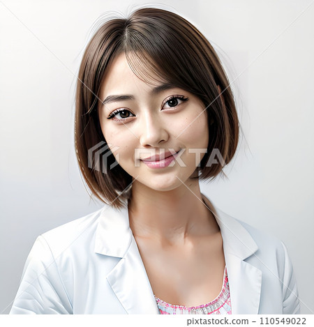 A woman in a white coat 110549022