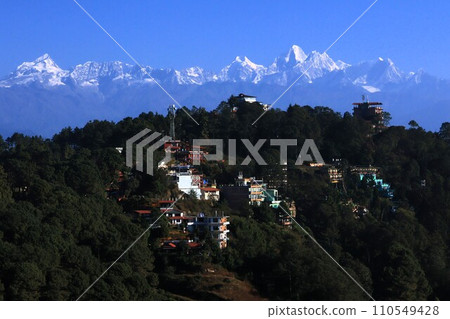 Himalayan sunrise seen from Nagarkot Himalayan sunrise seen from Nagarkot 110549428
