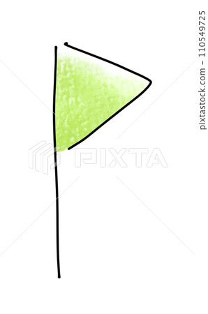 Loose simple flag, triangle, single item, color, analog style 110549725