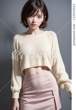 AI生成圖像【人】短髮女人 110550915