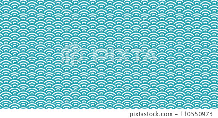 Japanese pattern with blue-green Qinghai wave pattern, Japanese paper style texture background material 110550973