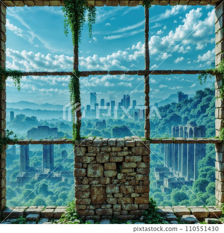 AI-generated content. l view of the landscape from the window. AI generated AI-generated content. l view of the landscape from the window. AI generated 110551430