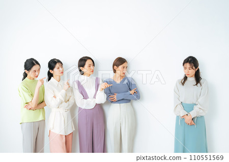 A group of women who are left out 110551569
