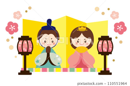 娃娃屏風白色背景圖 110551964