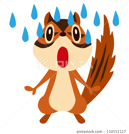 Hand-drawn cute chipmunk characters 20 (fading, stunned pose) 110552127
