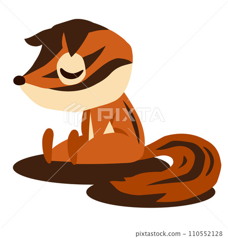 Hand-drawn cute chipmunk character 21 (depressed pose) 110552128