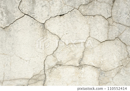 Old damaged cement block with cracks. For the apocalyptic design of old ruined architecture. Tile texture for your design 110552414