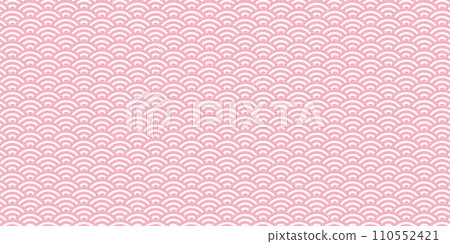 紅色暖色日式花紋青海波浪紋 110552421
