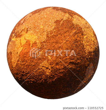 A rusty iron ball that looks like a crisis for the earth 110552725