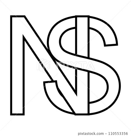 Logo sign ns sn, icon double letters logotype n s Logo sign ns sn, icon double letters logotype n s 110553356