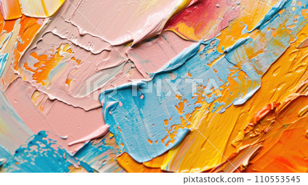 Vibrant strokes drawn on canvas - Adjust AI-generated image 110553545