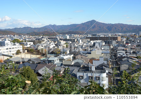 京都市北區紫野秋天的建國神社、境內假名市的景色 110553894
