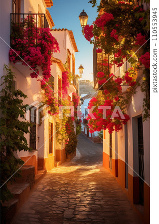AI-generated content. On the narrow Alleys of Ferragudo, Algarve, Portugal, Europe AI-generated content. On the narrow Alleys of Ferragudo, Algarve, Portugal, Europe 110553945
