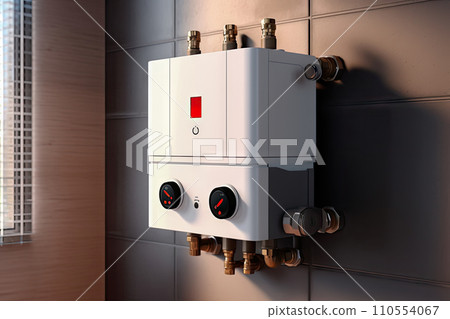 Energy-Efficient Home Heating: Double-Circuit Combi Boiler on Wall - Generative AI Energy-Efficient Home Heating: Double-Circuit Combi Boiler on Wall - Generative AI 110554067