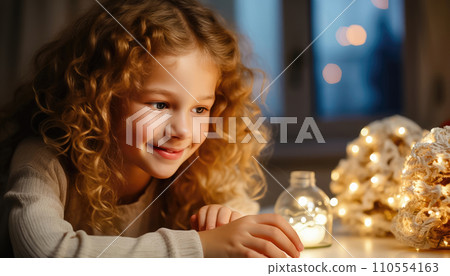 Festive Child's Christmas Tree Decoration - Generative AI 110554163