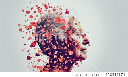 Senior woman with Dementia Symptoms - Generative AI 110554174