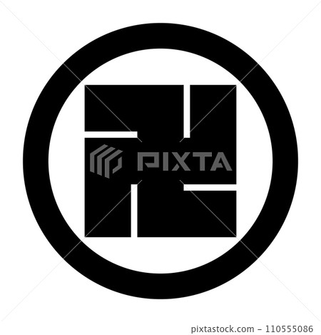 Round swastika icon. Family crest icon. vector. 110555086