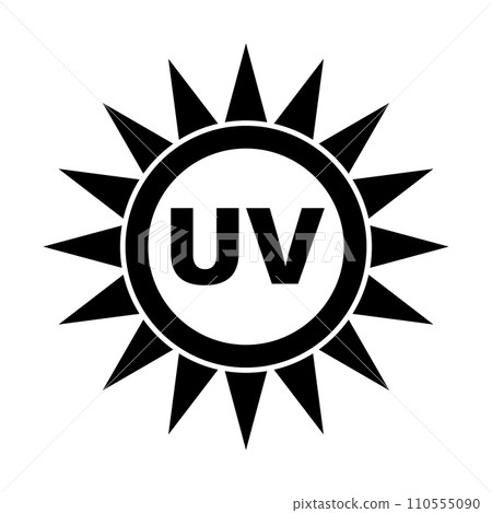 UV sun icon. Ultraviolet light. vector. UV sun icon. Ultraviolet light. vector. 110555090