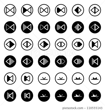 Arrow icon related to the direction of confrontation and collision. 110555143