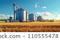 Crop Management Innovations: Silos in Wheat Background 110555478