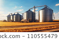 Grain Storage Excellence: Silos and Tanks in Farming Scene 110555479