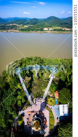 Aerial view of the Skywalk in Chiang Khan, Thailand Aerial view of the Skywalk in Chiang Khan, Thailand 110555551