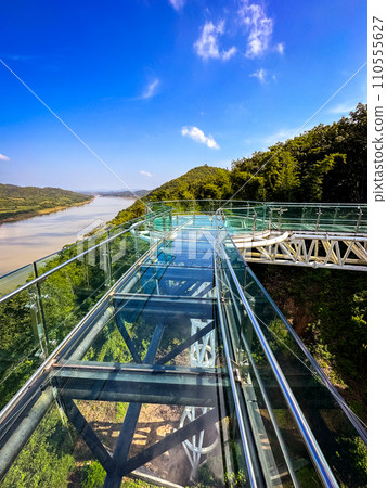 Aerial view of the Skywalk in Chiang Khan, Thailand Aerial view of the Skywalk in Chiang Khan, Thailand 110555627