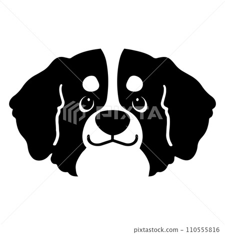 簡單可愛的伯恩山犬正面輪廓與臉 110555816