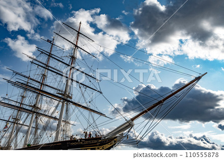 Fast Clipper Cutty Sark In Greenwich Maritime Museum In London, United Kingdom Fast Clipper Cutty Sark In Greenwich Maritime Museum In London, United Kingdom 110555878