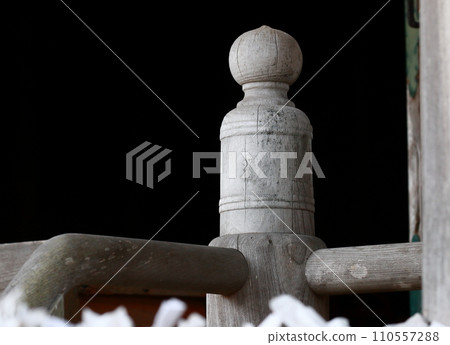 Imitation jewels on the railing of the shrine's worship hall 110557288