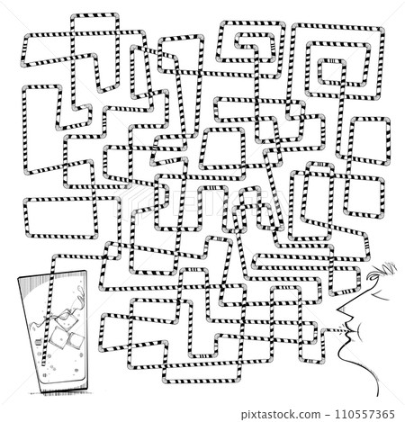 Man drinking from Long Straw 110557365