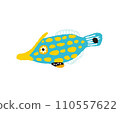 長鼻銼魚手繪插畫【熱帶魚】 110557622