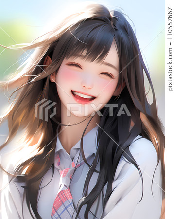 笑容清爽的女高中生 110557667