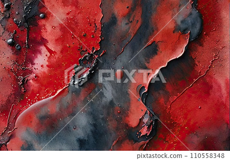 Ethereal Red Watercolor Abstraction background  110558348