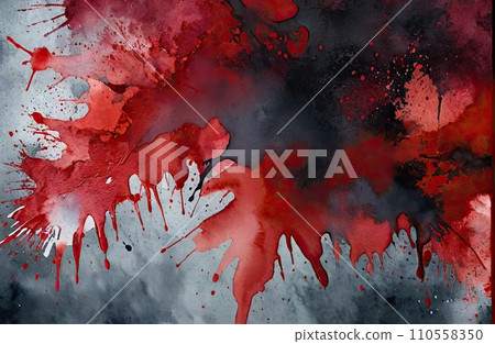 Ethereal Red Watercolor Abstraction background  110558350