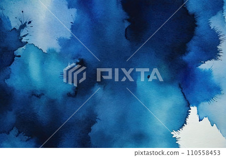 Ethereal Blue Watercolor Abstraction background 110558453