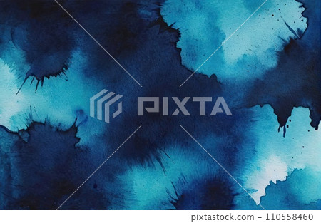Ethereal Blue Watercolor Abstraction background 110558460
