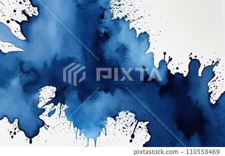 Ethereal Blue Watercolor Abstraction background 110558469