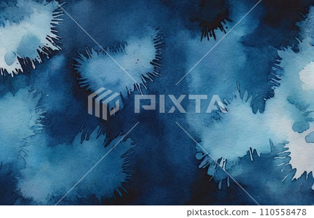Ethereal Blue Watercolor Abstraction background 110558478