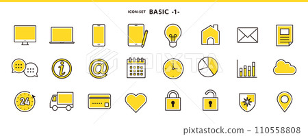 標準圖示集 1，用於 PC、電子郵件、資訊等。 110558808