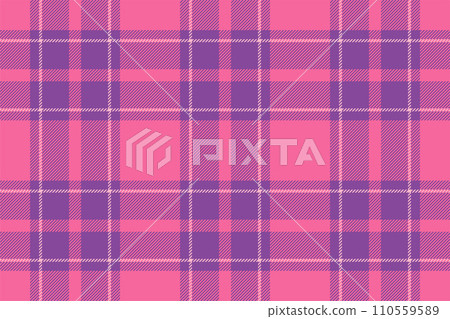 Plaid background, check seamless pattern in pink. Vector fabric texture for textile print, wrapping paper, gift card or wallpaper. 110559589
