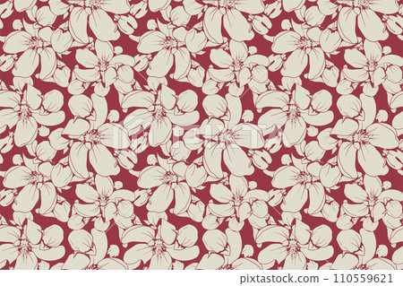 Floral pattern seamless vector background. Foliage and flower wallpaper design of nature. 110559621