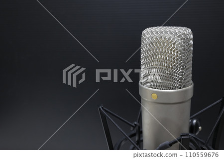 Condenser microphone (black background) 110559676